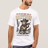 Funny Cowboy Cat - Meowdy Partner Western Cat T-Shirt (Vorderseite)