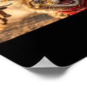 Funny Cowboy Cat Selfie With Charging Bull Western Poster (Ecke)