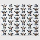 Funny Cowboy Cow trägt Sonnenbrille Muster Geschenkpapier (Flach)