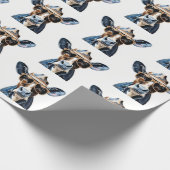 Funny Cowboy Cow trägt Sonnenbrille Muster Geschenkpapier (Ecke)