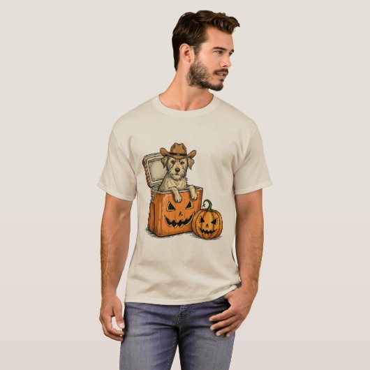 Funny Cowboy Dog T-Shirt (Vorne ganz)