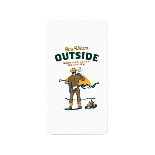 Funny Cowboy Drink Whiskey Adressaufkleber (Vorne)