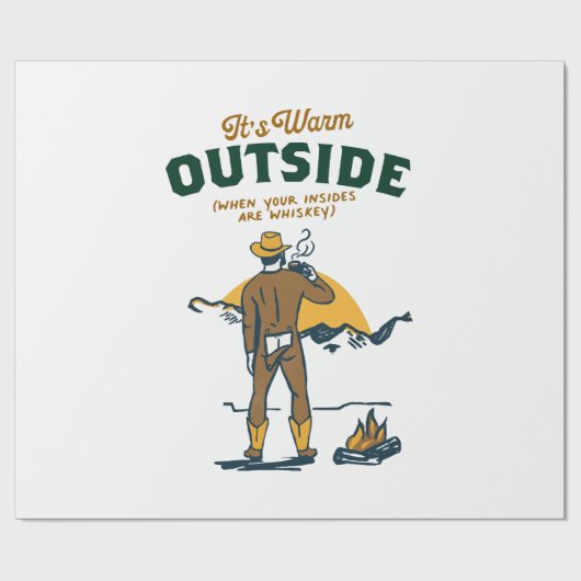 Funny Cowboy Drink Whiskey Geschenkpapier (Flach)