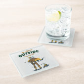 Funny Cowboy Drink Whiskey Glasuntersetzer (Schrägansicht)