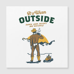 Funny Cowboy Drink Whiskey Magnetkarte