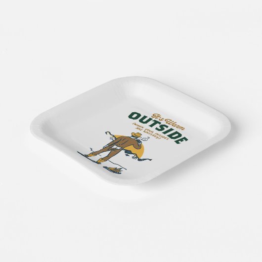 Funny Cowboy Drink Whiskey Pappteller (Gewinkelt)