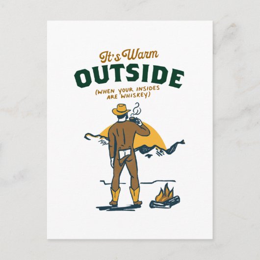 Funny Cowboy Drink Whiskey Postkarte (Vorderseite)