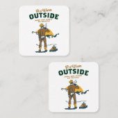 Funny Cowboy Drink Whiskey Quadratische Visitenkarte (Vorne/Hinten)