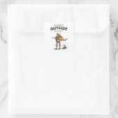 Funny Cowboy Drink Whiskey Quadratischer Aufkleber (Tasche)