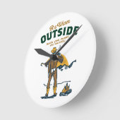 Funny Cowboy Drink Whiskey Runde Wanduhr (Winkel)