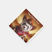 Funny Cowboy Ferret Western Style Geburtstag Serviette (Ecke)
