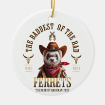 Funny Cowboy Ferret Western Style