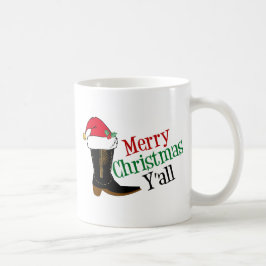 Funny Cowboy Frohe Weihnachten Y'all Texas Spaß Kaffeetasse