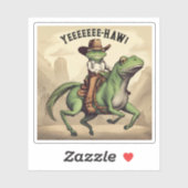 Funny Cowboy Frosch reiten Sommerpferd personalisi Aufkleber (Blatt)