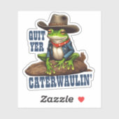 Funny Cowboy Frosch Western caterwaulin personalis Aufkleber (Blatt)
