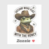 Funny Cowboy Frosch Western Fliegen personalisiert Aufkleber (Blatt)