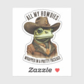 Funny Cowboy Frosch Western wie personalisiert Aufkleber (Blatt)