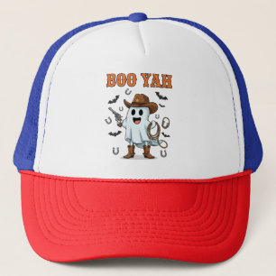 Funny Cowboy Ghost Halloween "Boo Yah" Design Truckerkappe