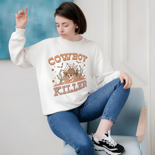 Funny Cowboy Killer Western Retro Spooky Sweatshirt