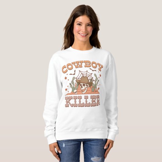 Funny Cowboy Killer Western Retro Spooky Sweatshirt (Vorne ganz)