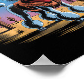 Funny Cowboy Poodle Ufo Wüste Sunset Szene Poster (Ecke)