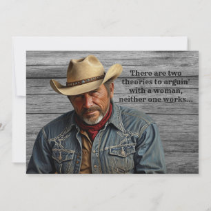 Funny Cowboy Quotierer Ranchers Farm Country Weste Feiertagskarte