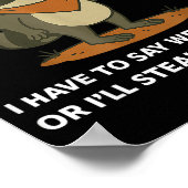 Funny Cowboy Raccoon Saying Weird Stuff Meme Humor Poster (Ecke)