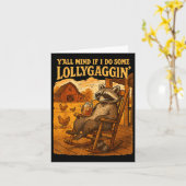 Funny Cowboy Raccoon, Y'all Mind If I Do Some Loll Karte (Gelbe Blume)