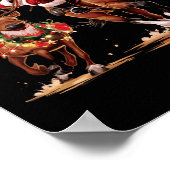 Funny Cowboy Santa Bulldogging Weihnachtscowboy Wi Poster (Ecke)