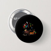 Funny Cowboy Santa Christmas Holiday Western Style Button (Vorne & Hinten)
