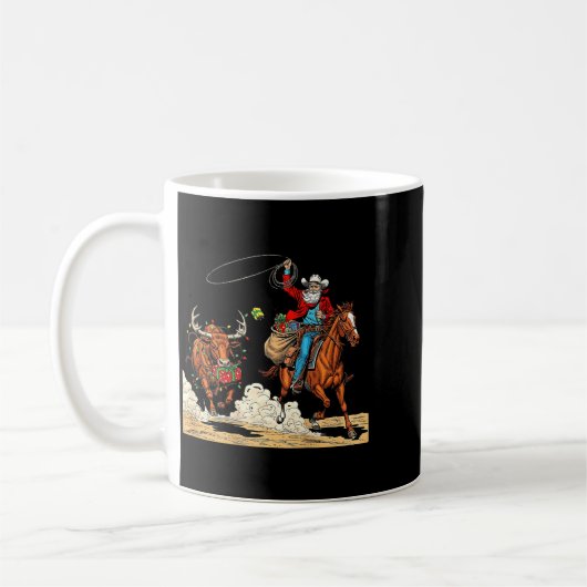 Funny Cowboy Santa Christmas Holiday Western Style Kaffeetasse (Links)
