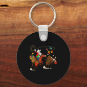 Funny Cowboy Santa Christmas Holiday Western Style Schlüsselanhänger (Vorderseite)