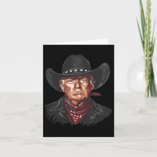 Funny Cowboy Western Donald Trump US Flag 2024 Ele Karte