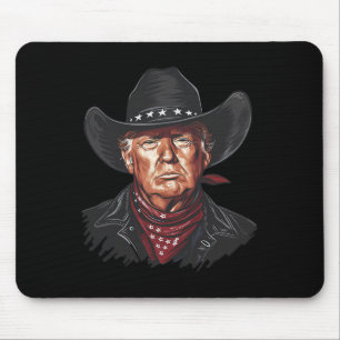 Funny Cowboy Western Donald Trump US Flag 2024 Ele Mousepad