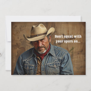 Funny Cowboy Zitat Bauer Rancher Country Western Feiertagskarte