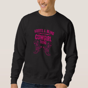 Funny Cowgirl Boots Bling Women Niedlich Liebe Cou Sweatshirt