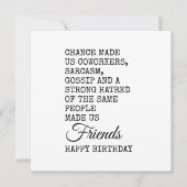 Funny Coworker Birthday Card - Sarcasm Karte (Vorderseite)