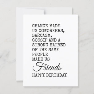 Funny Coworker Birthday Card - Sarcasm Postkarte