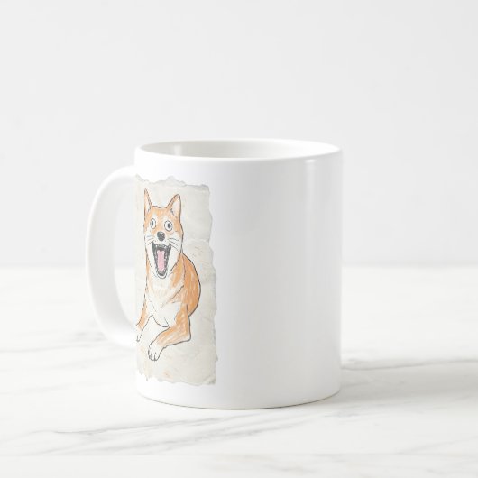 Funny Coworker Gift - Internal Screaming Shiba Inu Kaffeetasse (Vorderseite Links)