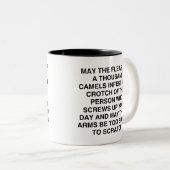 Funny Coworker, Mai die Fleas von Tausend Kamelen Zweifarbige Tasse (VorderseiteRechts)