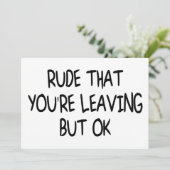 Funny Coworker Verlasse Abschied von Abschied Karte (Stehend Vorderseite)