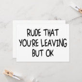 Funny Coworker Verlasse Abschied von Abschied Karte (Vorderseite/Rückseite Beispiel)