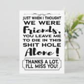 Funny Coworker Verlasse Abschied von weg Karte (Stehend Vorderseite)