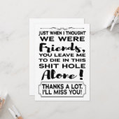 Funny Coworker Verlasse Abschied von weg Karte (Vorderseite/Rückseite Beispiel)