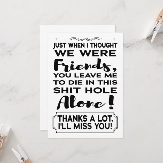 Funny Coworker Verlasse Abschied von weg Karte (Vorderseite/Rückseite Beispiel)