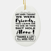 Funny Coworker Verlasse Abschied von weg Keramik Ornament (Hinten)