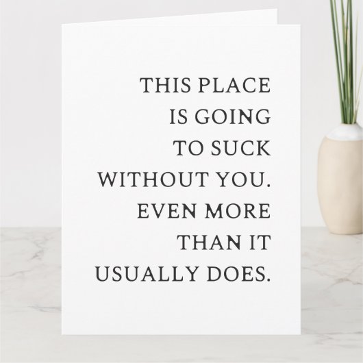 Funny CoWorker Verlassend - Funny New Job Dankeskarte (Vorderseite)
