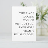 Funny CoWorker Verlassend - Funny New Job Dankeskarte (Stehend Vorderseite)