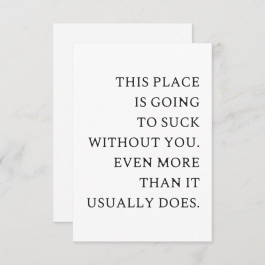 Funny CoWorker Verlassend - Funny New Job Dankeskarte (Vorne/Hinten)