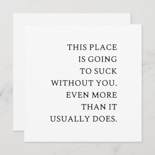 Funny CoWorker Verlassend - Funny New Job Einladung (Vorne/Hinten)